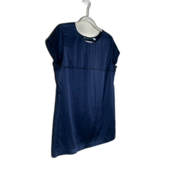 Misha Tzar Designer Navy Silk Blouse Navy Cap Sleeve - Picture 3 of 7